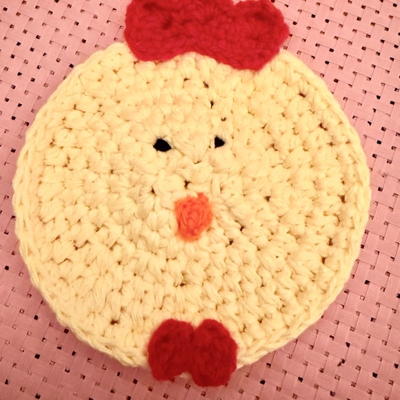 Handmade Other - Handmade Crochet Chicken Potholder – Cute Farmhouse Kitchen Decor